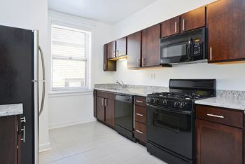 Fully equipped kitchen at Reside on Irving Park, Chicago, IL,60613